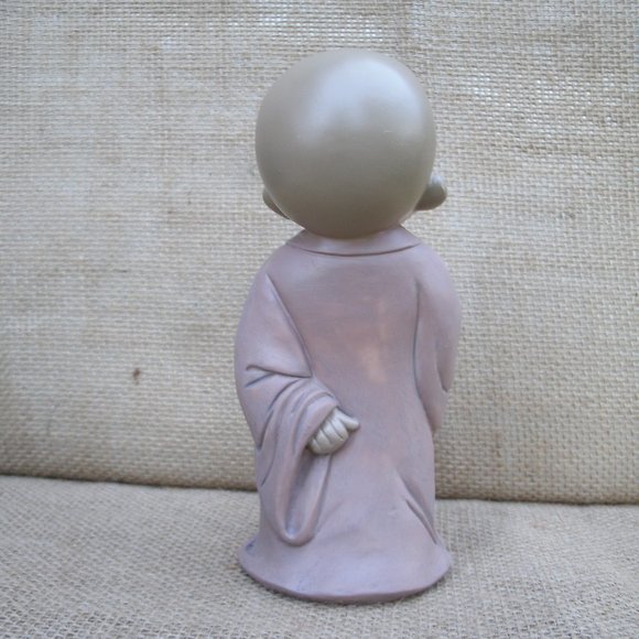Standing Buddhist Monk with Mala Resin Figurine - Picture 5 of 16